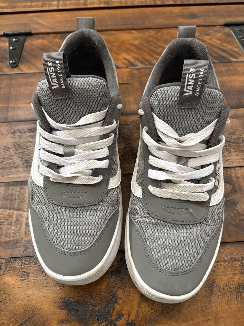 Vans Gray and White Low-Top Sneakers